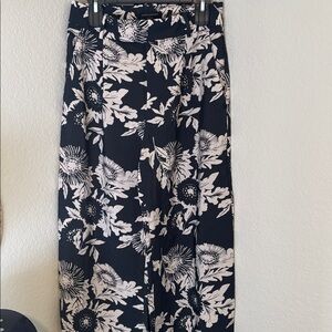 Floral Black and Cream Trousers